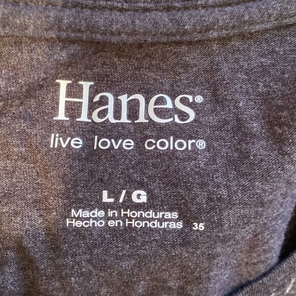 Hanes Live Love Color Boho Floral Long Sleeve V-neck Tee-Shirt Women Size L - Picture 5 of 6